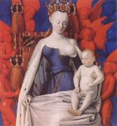 Jean Fouquet Virgin and Child Surrounded by angels oil on canvas